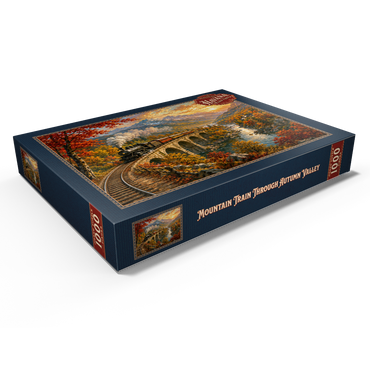 Darstellung des Puzzle Motivs Mountain Train Through Autumn Valley 1000 Puzzle Schachtel Ansicht1