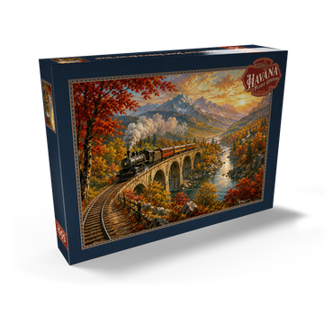 Darstellung des Puzzle Motivs Mountain Train Through Autumn Valley 1000 Puzzle Schachtel Ansicht2