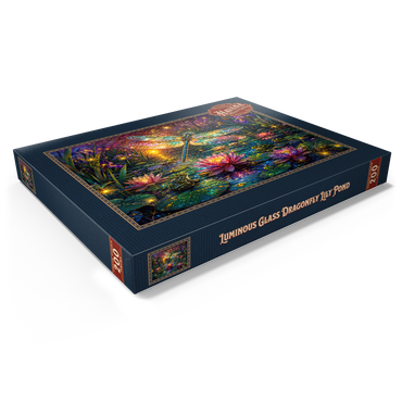 Darstellung des Puzzle Motivs Luminous Glass Dragonfly Lily Pond 200 Puzzle Schachtel Ansicht1