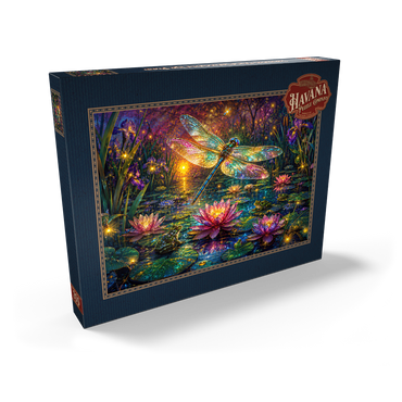 Darstellung des Puzzle Motivs Luminous Glass Dragonfly Lily Pond 200 Puzzle Schachtel Ansicht2