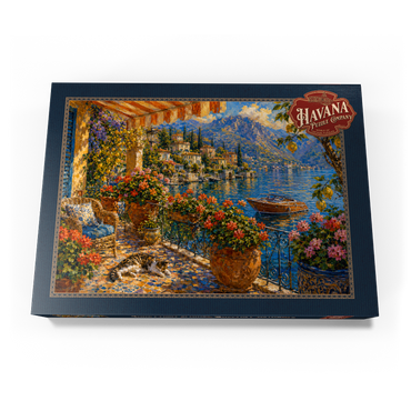 Darstellung des Puzzle Motivs Lake Como Flower Balcony Painting 1000 Puzzle Schachtel Ansicht3