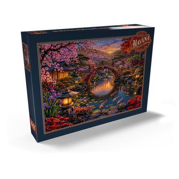 Darstellung des Puzzle Motivs Japanese Garden Moon Bridge Bloom 1000 Puzzle Schachtel Ansicht2