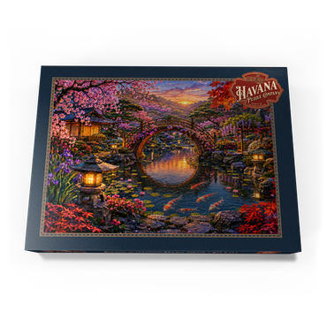 Darstellung des Puzzle Motivs Japanese Garden Moon Bridge Bloom 1000 Puzzle Schachtel Ansicht3