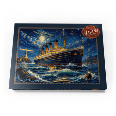 Darstellung des Puzzle Motivs Grand Ocean Liner Night Voyage 1000 Puzzle Schachtel Ansicht3