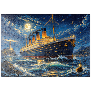 Darstellung des Puzzle Motivs puzzleplate Grand Ocean Liner Night Voyage 200 Puzzle