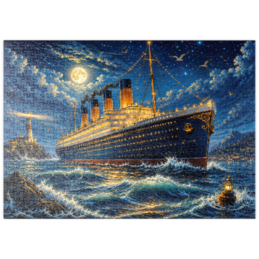 Darstellung des Puzzle Motivs puzzleplate Grand Ocean Liner Night Voyage 500 Puzzle