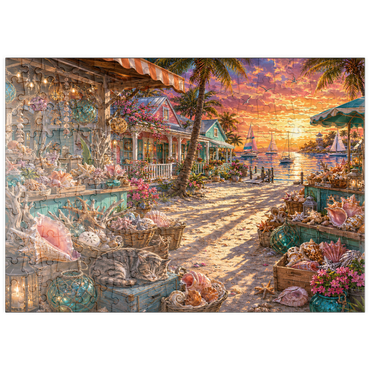 Darstellung des Puzzle Motivs puzzleplate Florida Shell Market Sunset 200 Puzzle