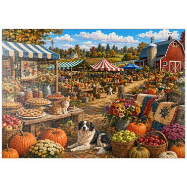 Darstellung des Puzzle Motivs puzzleplate County Fair Farmers Market Morning 1000 Puzzle