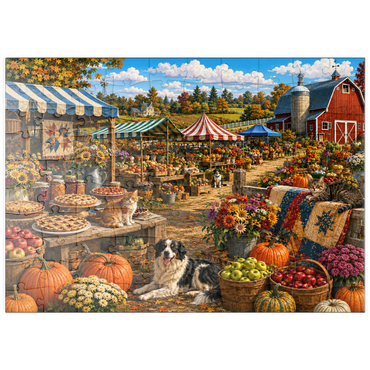 Darstellung des Puzzle Motivs puzzleplate County Fair Farmers Market Morning 100 Puzzle