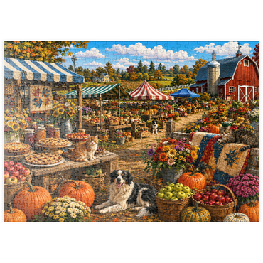Darstellung des Puzzle Motivs puzzleplate County Fair Farmers Market Morning 500 Puzzle