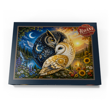 Darstellung des Puzzle Motivs Yin Yang Owl Harmony 1000 Puzzle Schachtel Ansicht3