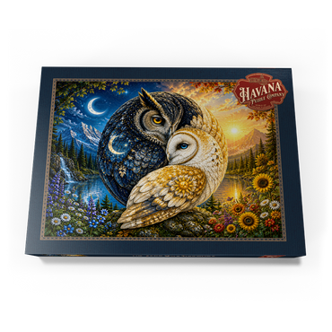 Darstellung des Puzzle Motivs Yin Yang Owl Harmony 500 Puzzle Schachtel Ansicht3