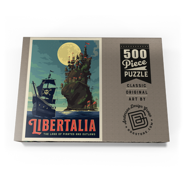 Darstellung des Puzzle Motivs Libertalia: The Pirate Paradise 500 Puzzle Schachtel Ansicht3