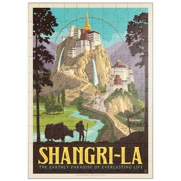 Darstellung des Puzzle Motivs puzzleplate Shangri La Mountain Paradise Serenity 100 Puzzle