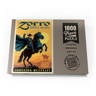 Darstellung des Puzzle Motivs Zorro Rides Again: Johston McCulley 1000 Puzzle Schachtel Ansicht3