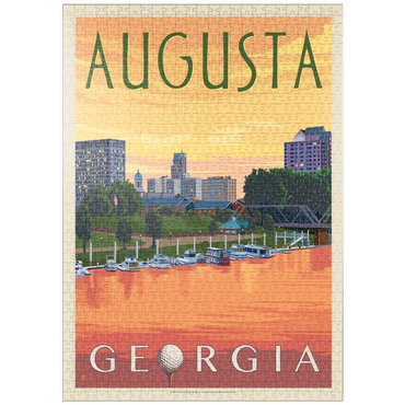 Darstellung des Puzzle Motivs puzzleplate Augusta Georgia Riverfront Sunset Charm 1000 Puzzle
