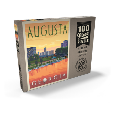 Darstellung des Puzzle Motivs Augusta Georgia Riverfront Sunset Charm 100 Puzzle Schachtel Ansicht2