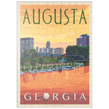 Darstellung des Puzzle Motivs puzzleplate Augusta Georgia Riverfront Sunset Charm 200 Puzzle