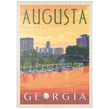 Darstellung des Puzzle Motivs puzzleplate Augusta Georgia Riverfront Sunset Charm 500 Puzzle