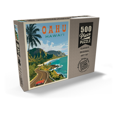 Darstellung des Puzzle Motivs Hawaii: Oahu (North Shore Drive) 500 Puzzle Schachtel Ansicht2