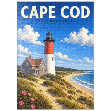 Darstellung des Puzzle Motivs puzzleplate Cape Cod – Nauset Light, Massachusetts 500 Puzzle
