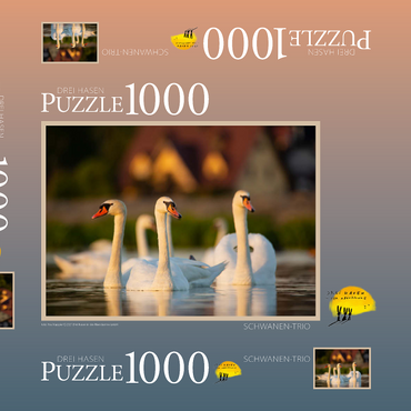 Darstellung des Puzzle Motivs Schwanen-Trio 1000 Puzzle Schachtel 3D Modell