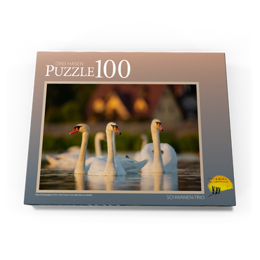 Darstellung des Puzzle Motivs Schwanen-Trio 100 Puzzle Schachtel Ansicht3