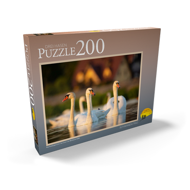 Darstellung des Puzzle Motivs Schwanen-Trio 200 Puzzle Schachtel Ansicht2