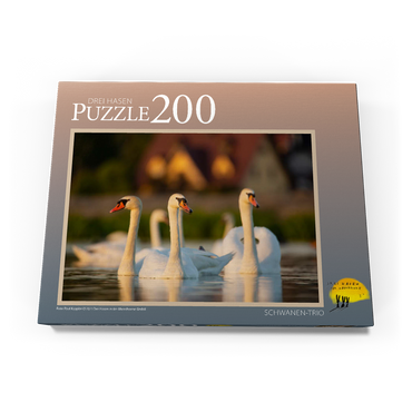 Darstellung des Puzzle Motivs Schwanen-Trio 200 Puzzle Schachtel Ansicht3