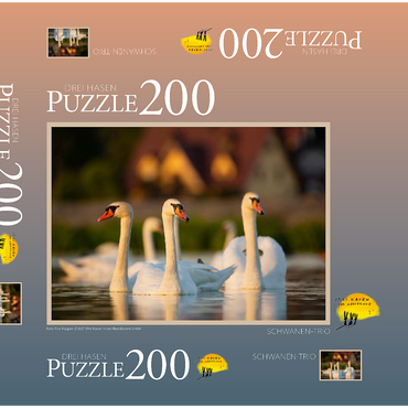 Darstellung des Puzzle Motivs Schwanen-Trio 200 Puzzle Schachtel 3D Modell