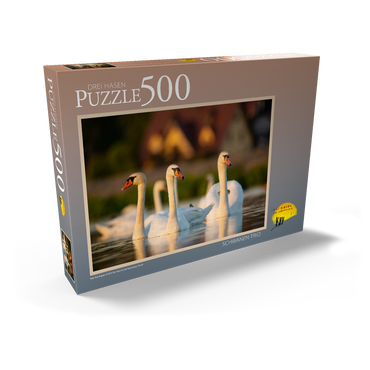 Darstellung des Puzzle Motivs Schwanen-Trio 500 Puzzle Schachtel Ansicht2