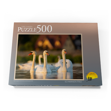 Darstellung des Puzzle Motivs Schwanen-Trio 500 Puzzle Schachtel Ansicht3