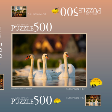 Darstellung des Puzzle Motivs Schwanen-Trio 500 Puzzle Schachtel 3D Modell