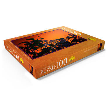 Darstellung des Puzzle Motivs Flieder Silhouette 100 Puzzle Schachtel Ansicht1