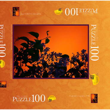 Darstellung des Puzzle Motivs Flieder Silhouette 100 Puzzle Schachtel 3D Modell