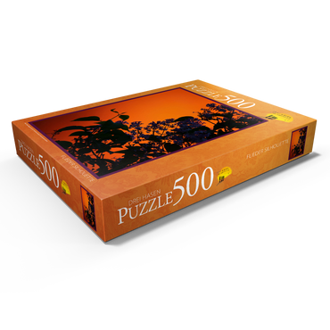 Darstellung des Puzzle Motivs Flieder Silhouette 500 Puzzle Schachtel Ansicht1