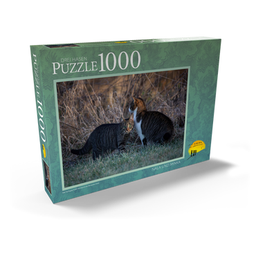 Darstellung des Puzzle Motivs Nala und Minka 1000 Puzzle Schachtel Ansicht2