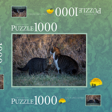 Darstellung des Puzzle Motivs Nala und Minka 1000 Puzzle Schachtel 3D Modell