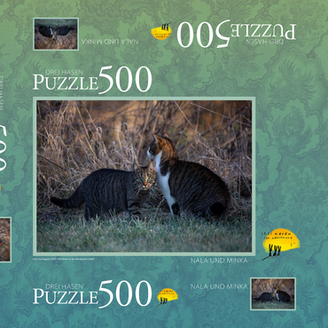 Darstellung des Puzzle Motivs Nala und Minka 500 Puzzle Schachtel 3D Modell