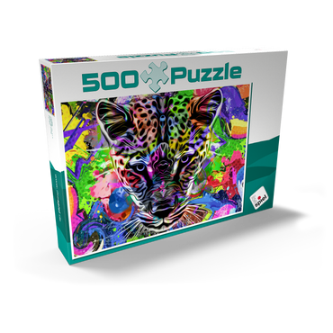 Darstellung des Puzzle Motivs Fantastic leopard 500 Puzzle Schachtel Ansicht2