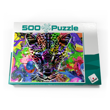 Darstellung des Puzzle Motivs Fantastic leopard 500 Puzzle Schachtel Ansicht3