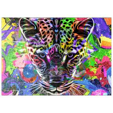 Darstellung des Puzzle Motivs puzzleplate Fantastic leopard 500 Puzzle