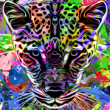 Darstellung des Puzzle Motivs Fantastic leopard 500 Puzzle 3D Modell