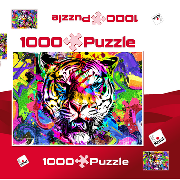 Darstellung des Puzzle Motivs Fantastic tiger 1000 Puzzle Schachtel 3D Modell