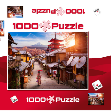 Darstellung des Puzzle Motivs dyllisches Japan 1000 Puzzle Schachtel 3D Modell