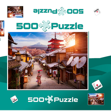 Darstellung des Puzzle Motivs dyllisches Japan 500 Puzzle Schachtel 3D Modell