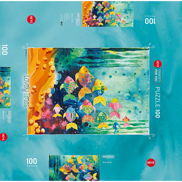 Darstellung des Puzzle Motivs Shoal of Fish 100 Puzzle Schachtel 3D Modell