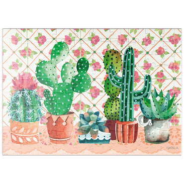 Darstellung des Puzzle Motivs puzzleplate Cactus Family 100 Puzzle
