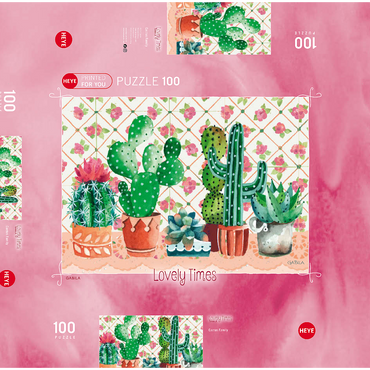 Darstellung des Puzzle Motivs Cactus Family 100 Puzzle Schachtel 3D Modell