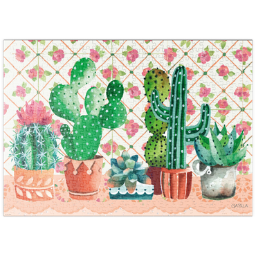 Darstellung des Puzzle Motivs puzzleplate Cactus Family - Gabila - Lovely Times 500 Puzzle